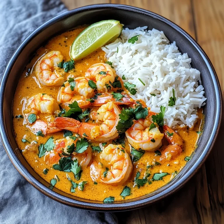 Aromatisches Garnelen Curry mit Kokosmilch und Reis