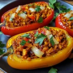 Gefüllte Spitzpaprika mit roten Linsen