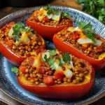 Gefüllte Spitzpaprika mit roten Linsen