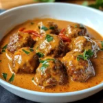 Hackbällchen in cremiger Paprikasoße