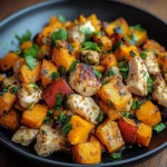 Hackfleisch aus Huhn und Süßkartoffeln