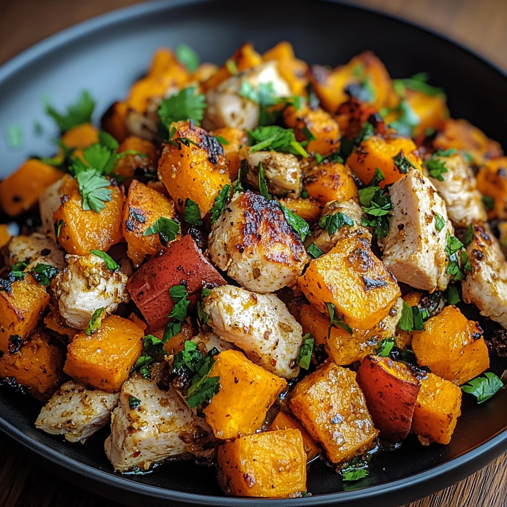 Hackfleisch aus Huhn und Süßkartoffeln