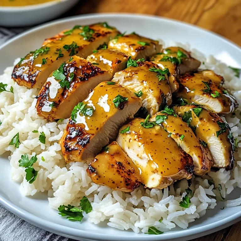 Honig Senf Hähnchen mit Reis