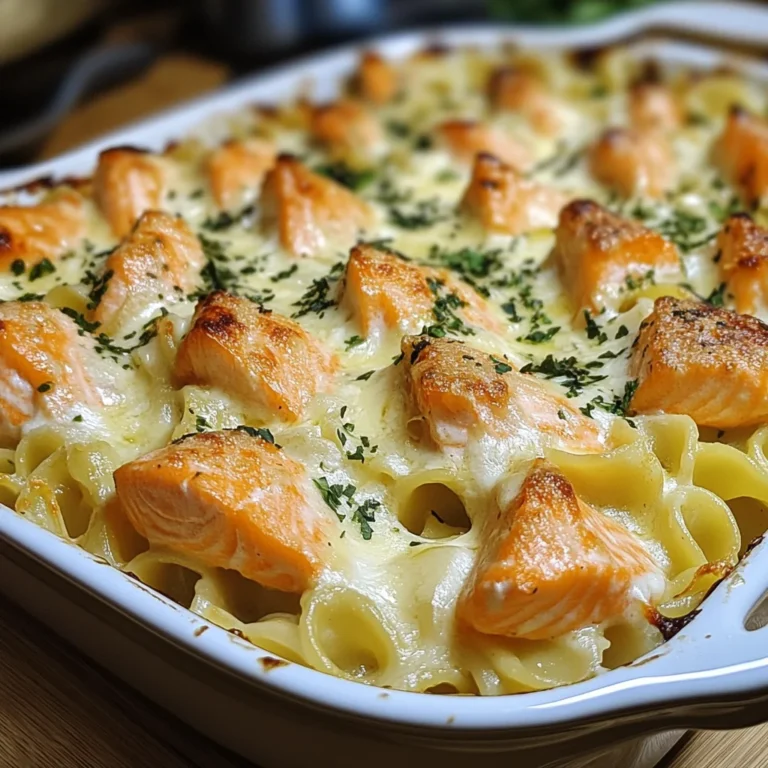 Nudelauflauf mit Lachs und Sahne