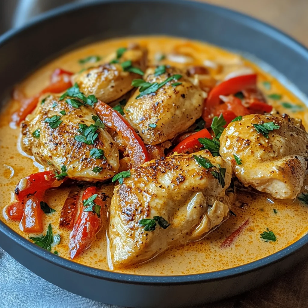 Paprika-Sahne-Hähnchen