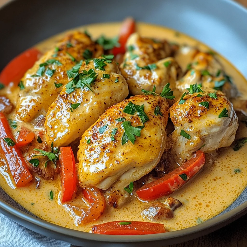 Paprika-Sahne-Hähnchen