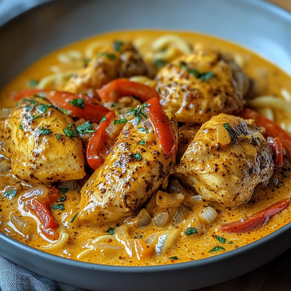 Paprika-Sahne-Hähnchen