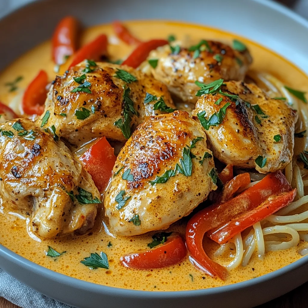 Paprika-Sahne-Hähnchen