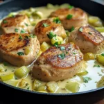 Puten-Medaillons in Lauch-Rahm-Soße