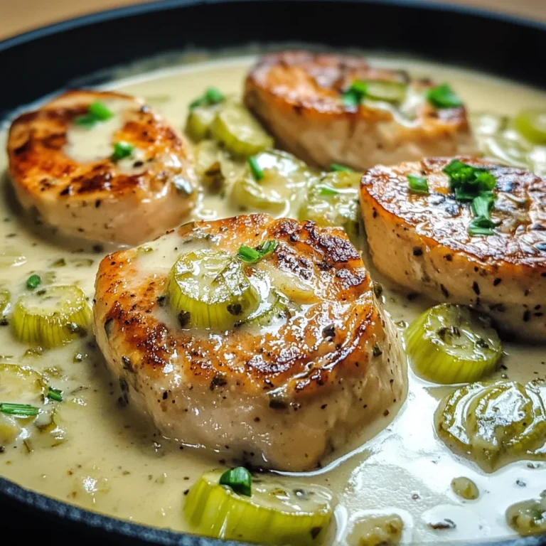 Putenmedaillons in Lauch-Sahne-Sauce