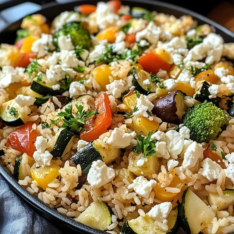 Reis aus dem Ofen mit Feta und Gemüse