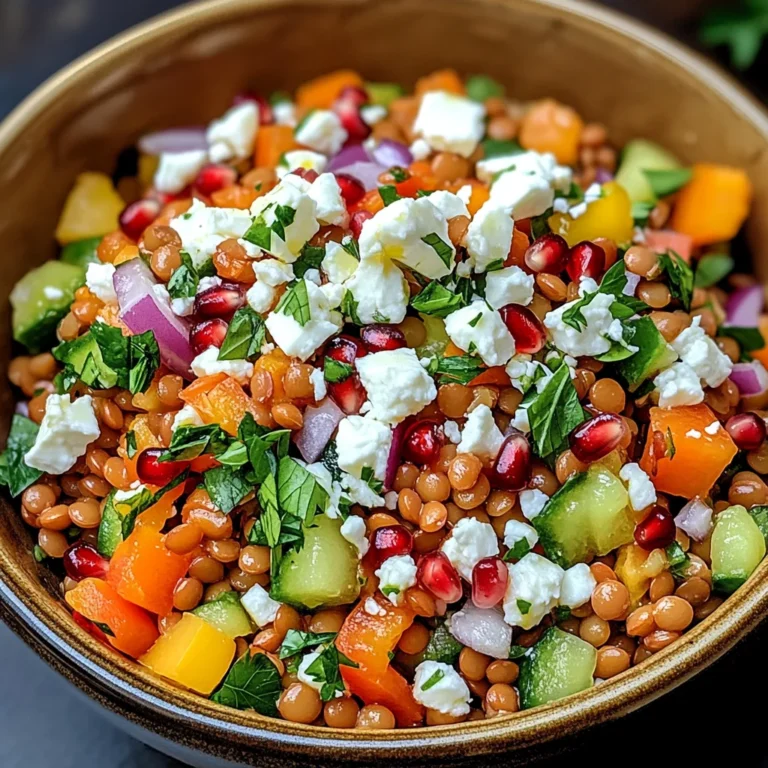 Rote Linsen Salat Orientalisch mit Feta