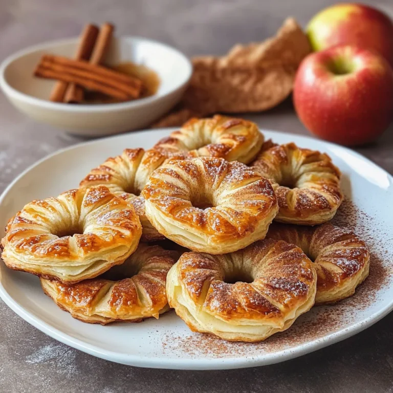 Apfelringe mit Blätterteig