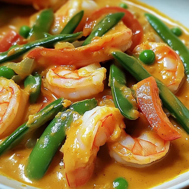 Garnelencurry mit Zuckerschoten