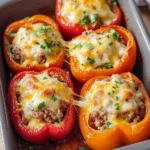 Gefüllte Paprika mit Hackfleisch im Ofen