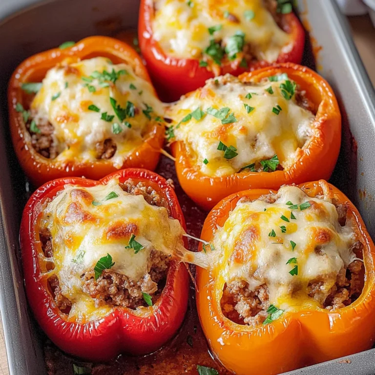 Gefüllte Paprika mit Hackfleisch im Ofen