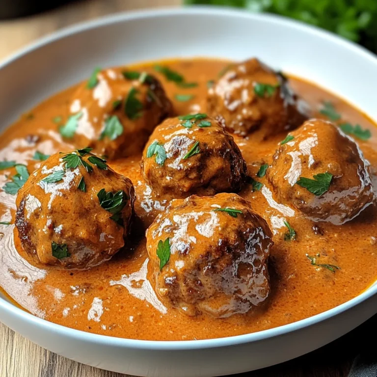 Hackbällchen in cremiger Paprikasoße