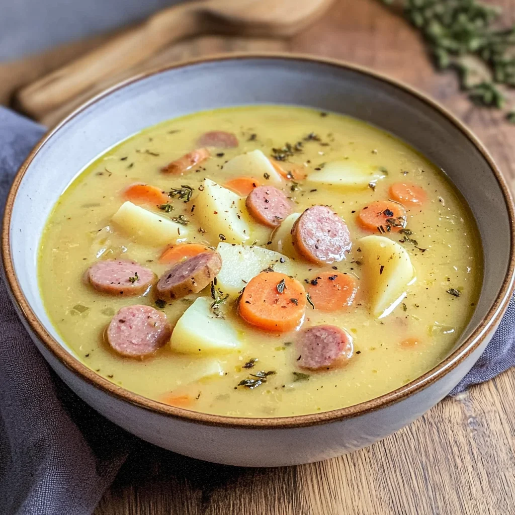 Kartoffelsuppe mit Würstchen wie von Oma
