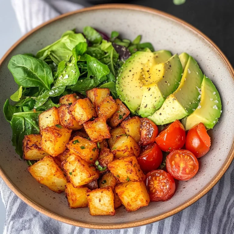 Knusprige Ofenkartoffeln mit Salat (einfaches Bowl Rezept)