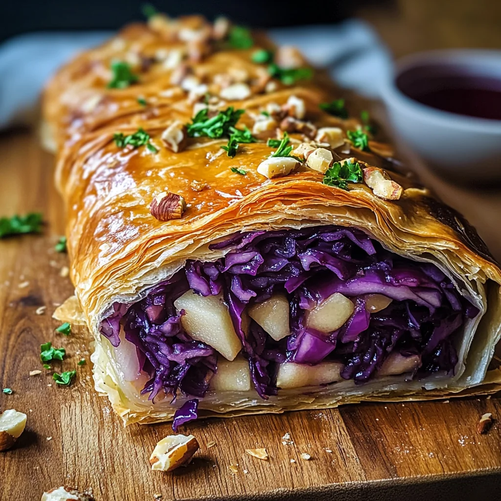 Knuspriger Rotkohlstrudel