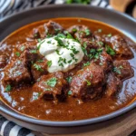 Rindergulasch Rezept mit Rotwein - ganz zart wie von Oma