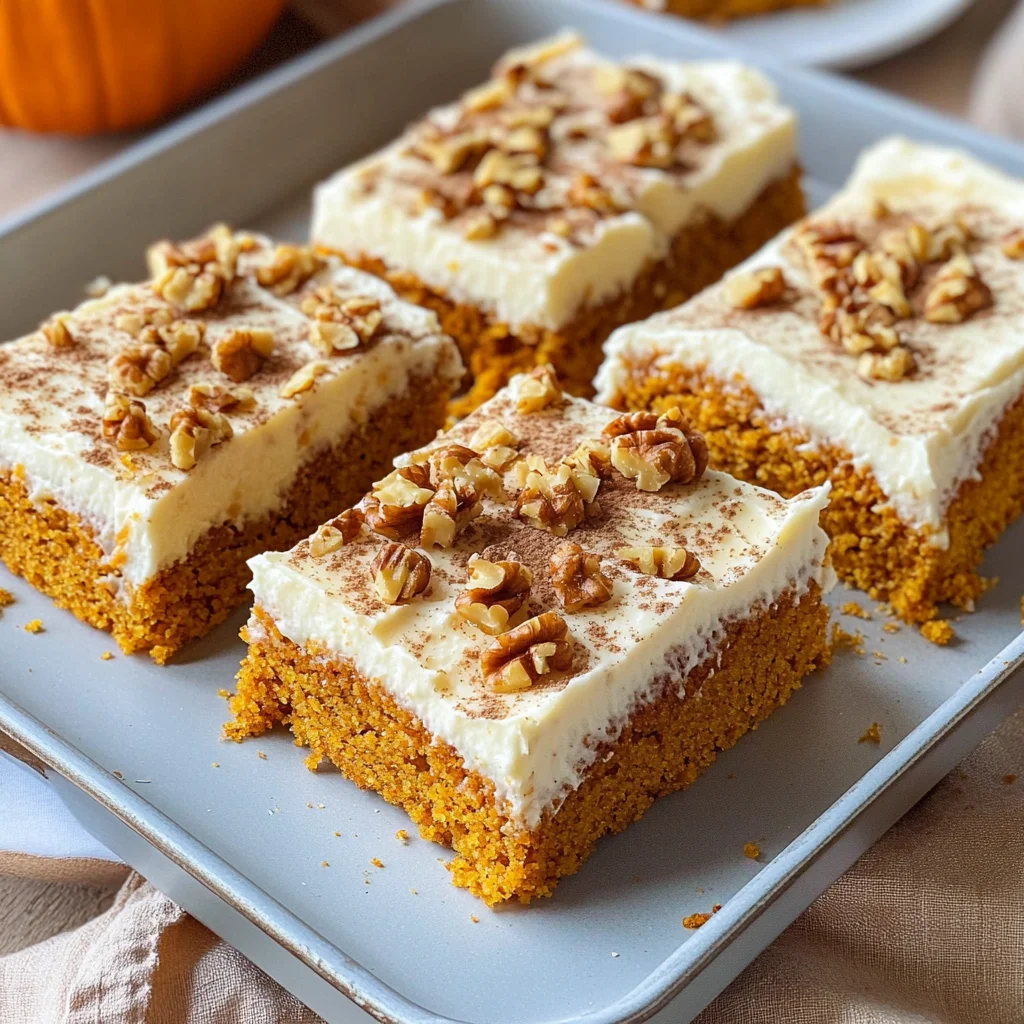 Saftiger Kürbiskuchen vom Blech mit Frischkäse