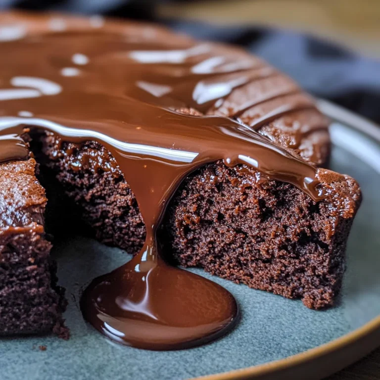 Saftiger Schokokuchen mit geschmolzener Schokolade