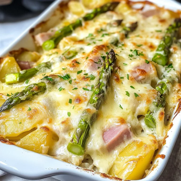 Spargelauflauf mit Schinken und Kartoffeln