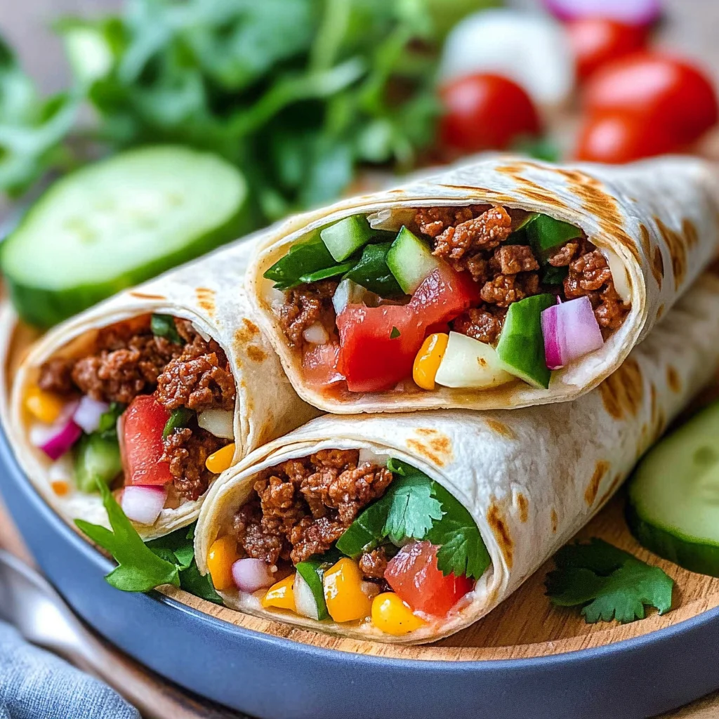 Wraps mit Hackfleisch und Käse
