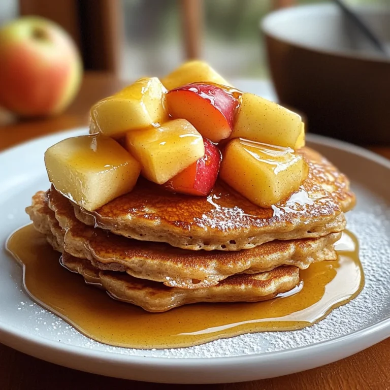 Apfelpfannkuchen mit Haferflocken ohne Mehl zum Frühstück