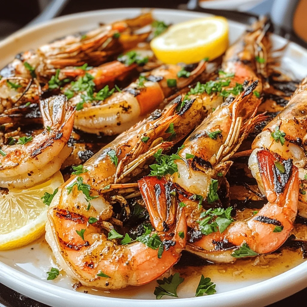 BBQ-Grillgarnelen mit Knoblauch, Zitrone & Chili