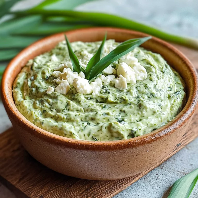 Bärlauch-Dip mit Feta & Frischkäse