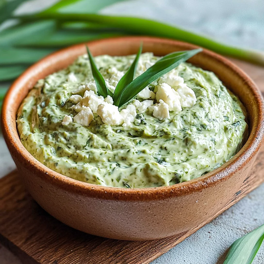 Bärlauch-Dip mit Feta & Frischkäse