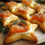 Blätterteigsterne mit Lachs