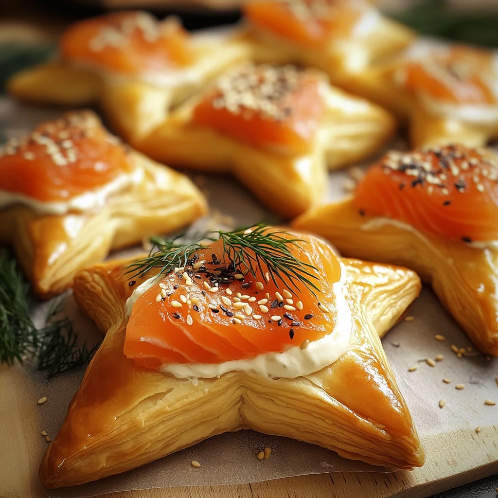 Blätterteigsterne mit Lachs