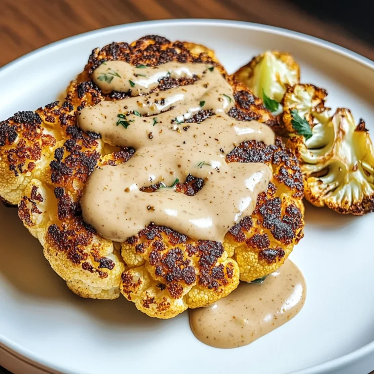 Blumenkohlsteak mit Pfefferrahmsauce