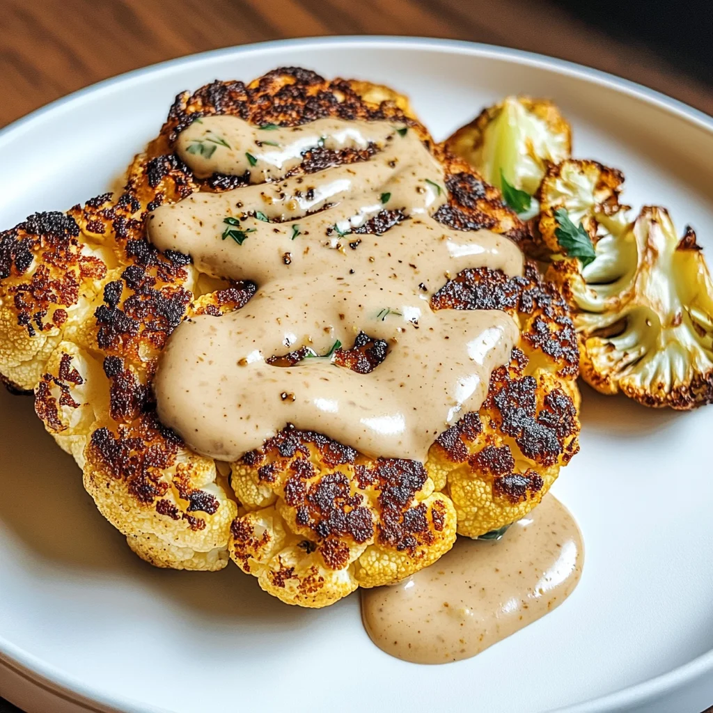 Blumenkohlsteak mit Pfefferrahmsauce