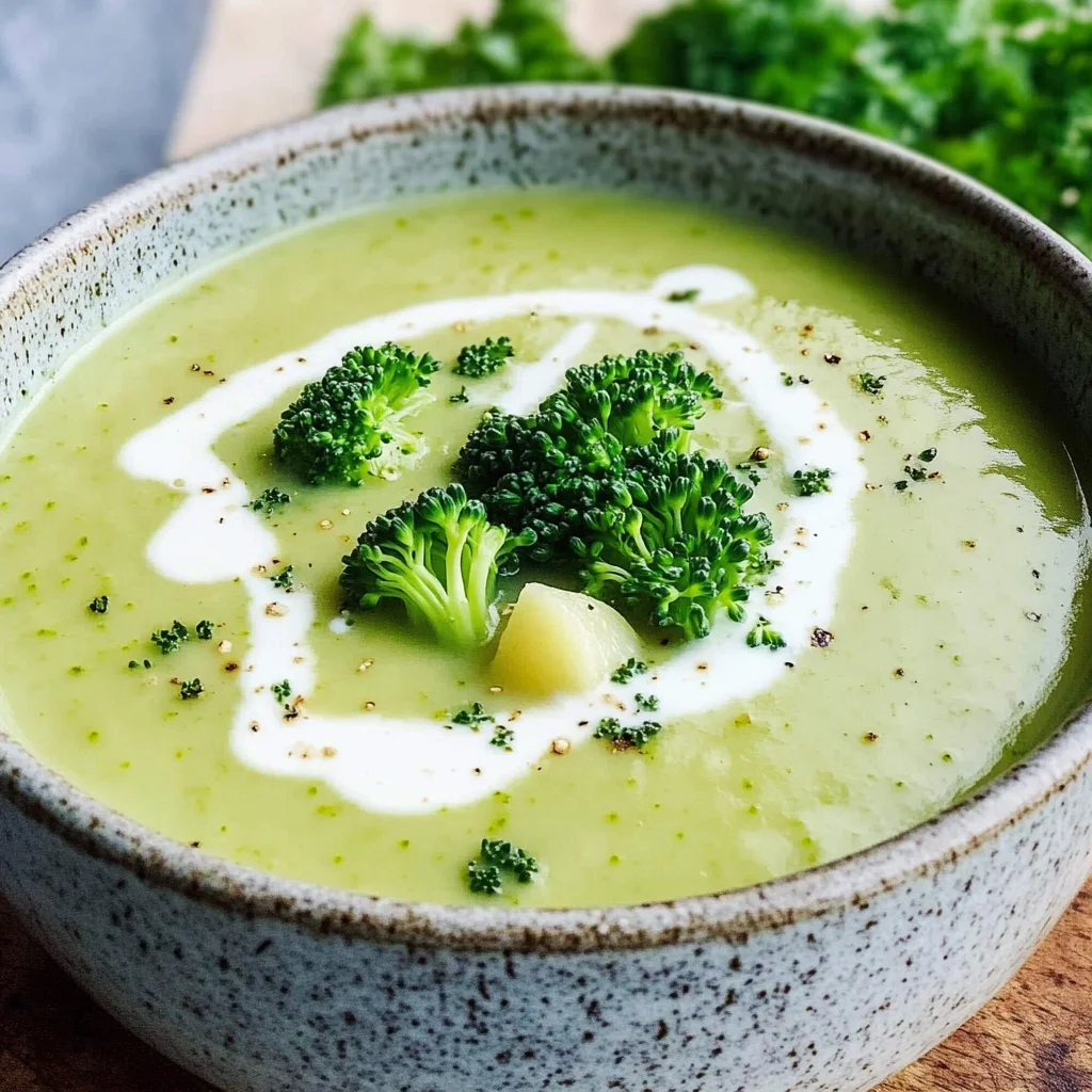 Brokkoli-Suppe mit Kartoffeln und Sahne
