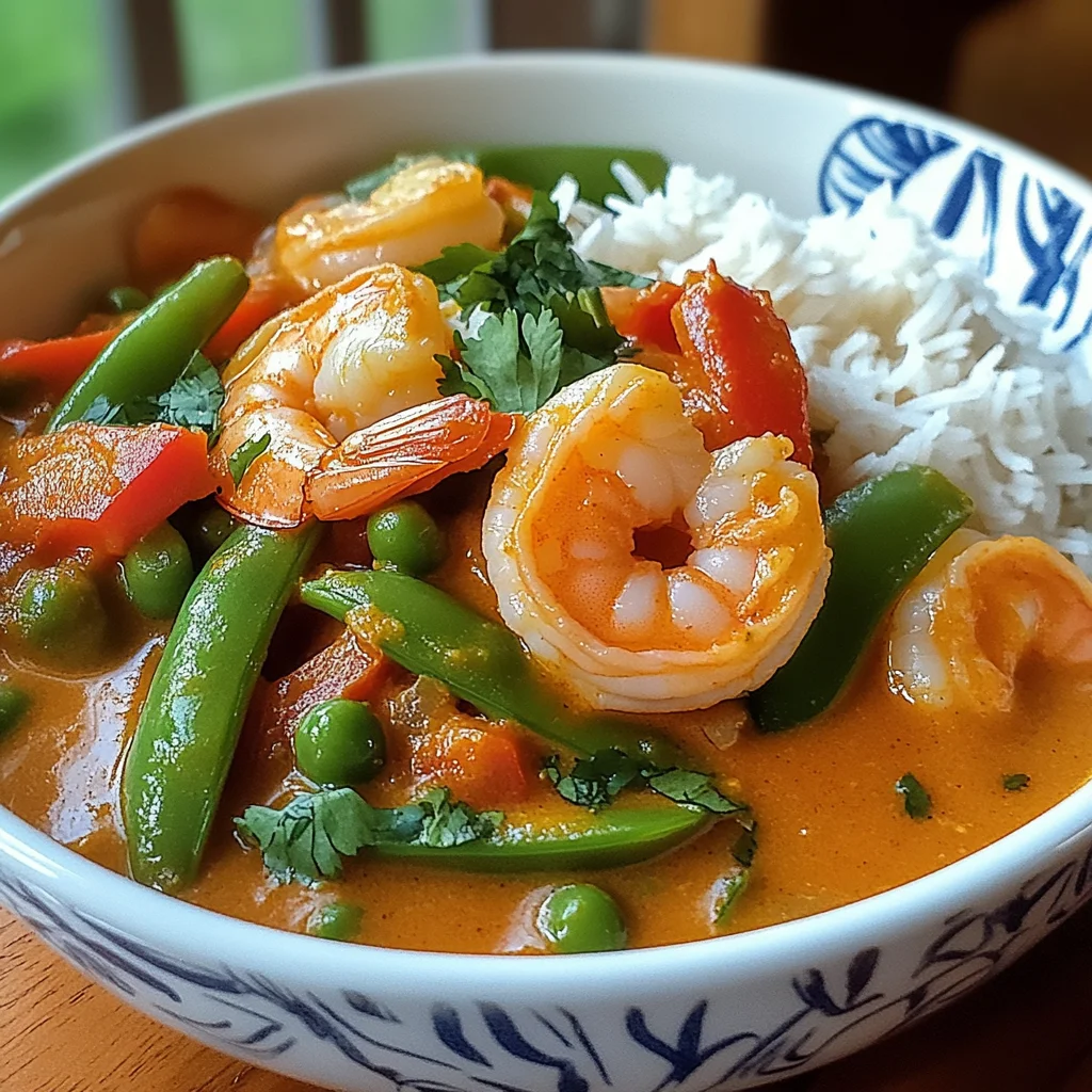 Garnelencurry mit Zuckerschoten