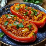 Gefüllte Spitzpaprika mit roten Linsen