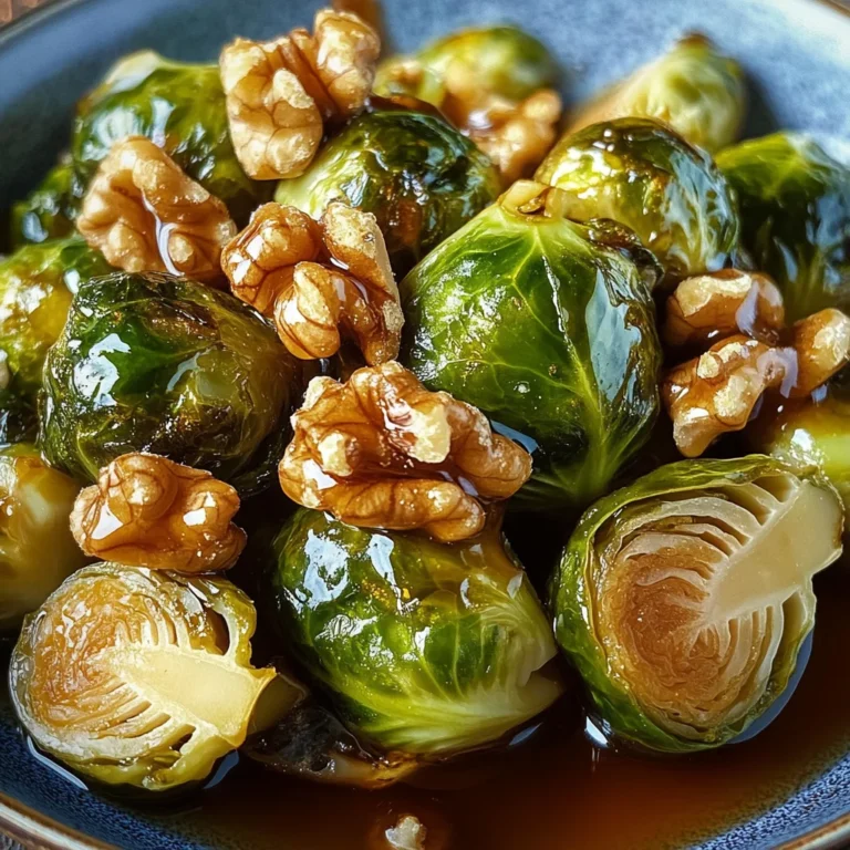 Gerösteter Rosenkohl mit Walnüssen und Honig