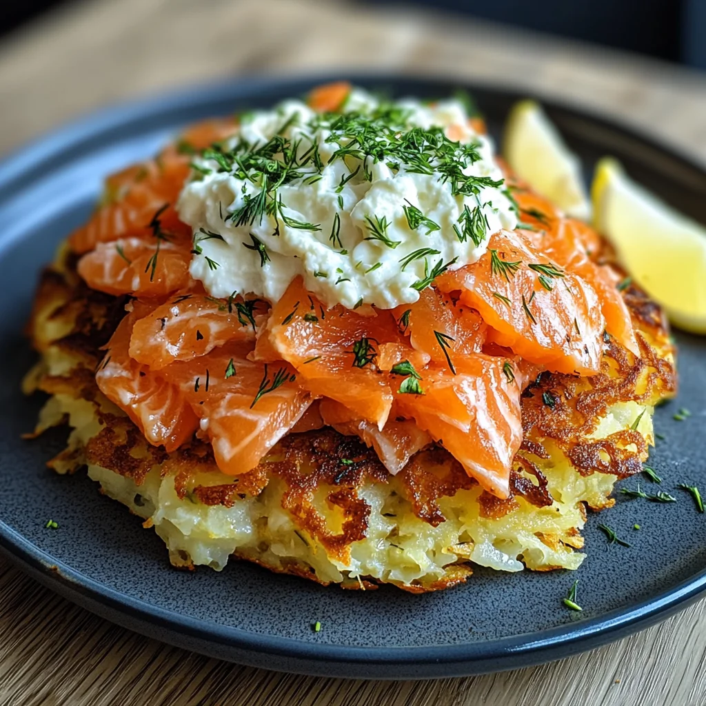 Großer Rösti mit Frischkäse und Lachs