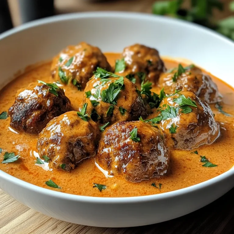 Hackbällchen in cremiger Paprikasoße