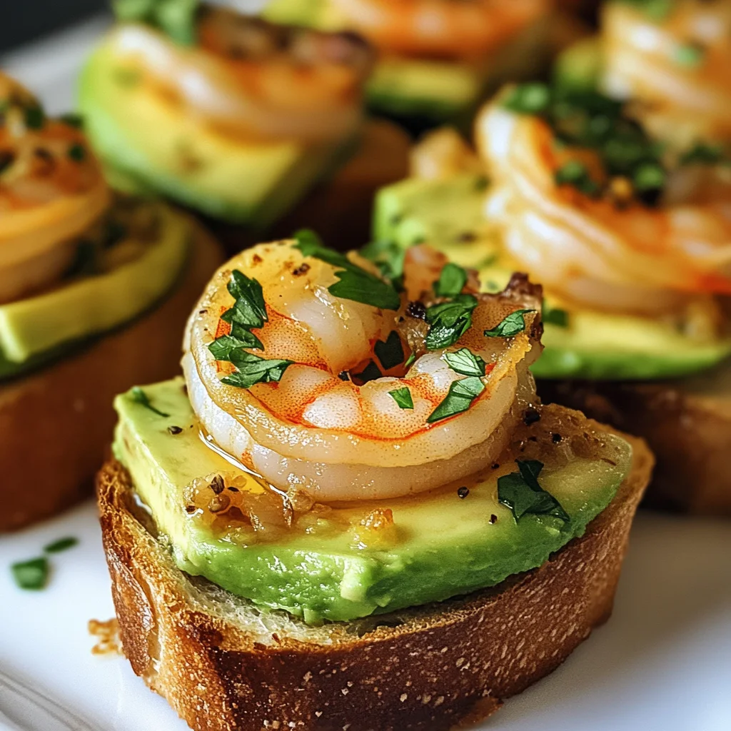 Knoblauch-Garnelen-Crostini mit Avocado