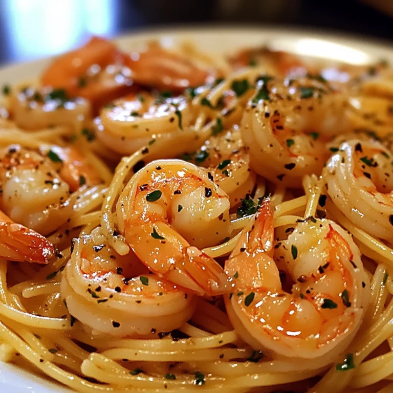 Pasta mit Garnelen und Knoblauch
