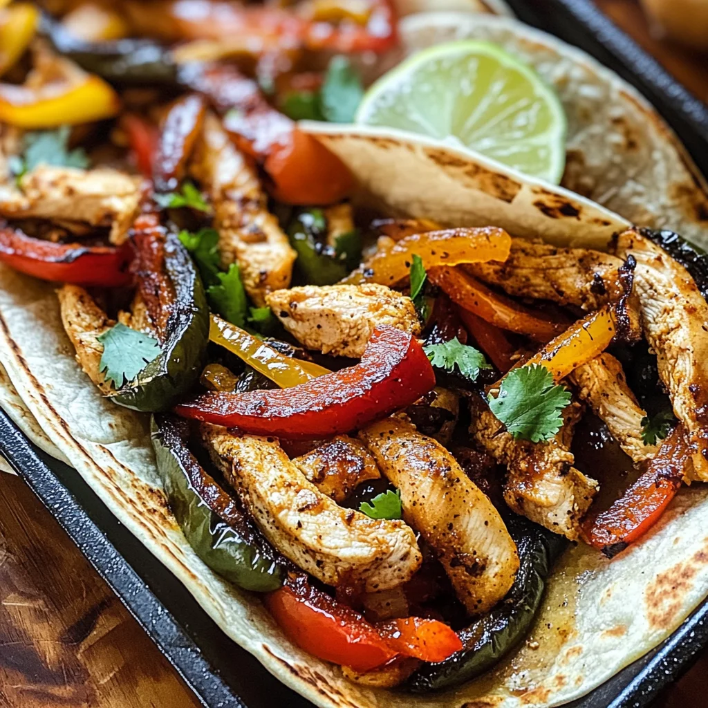 Poblano-Hähnchen-Fajitas