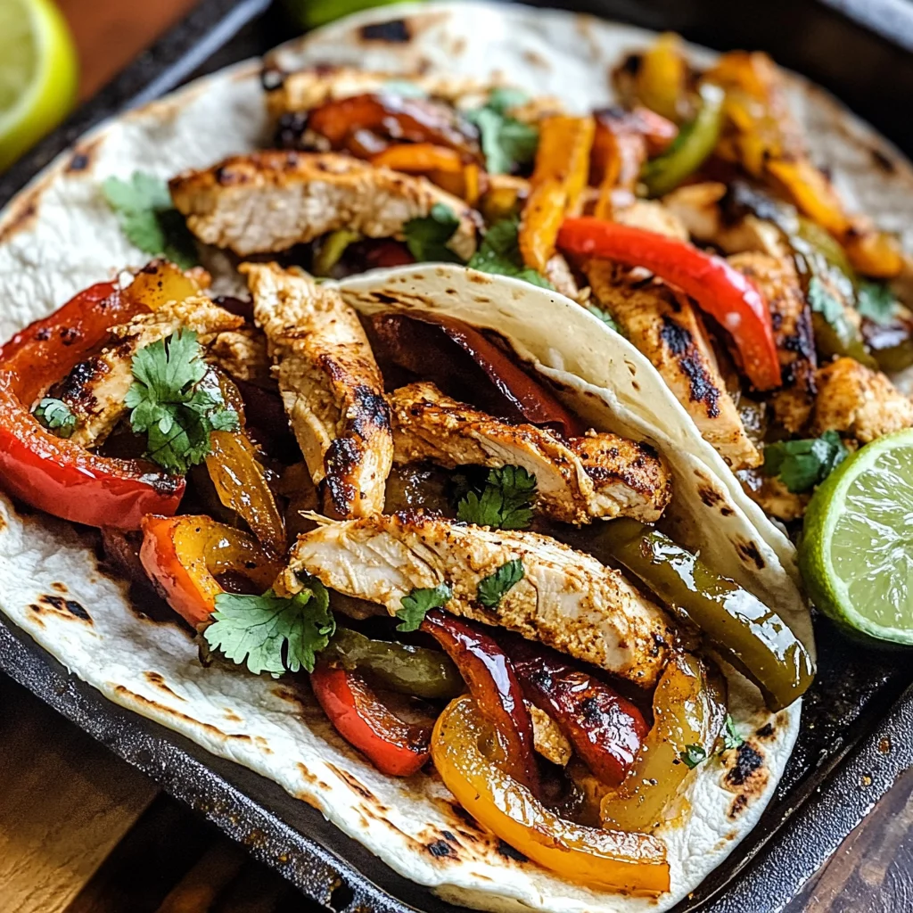 Poblano-Hähnchen-Fajitas