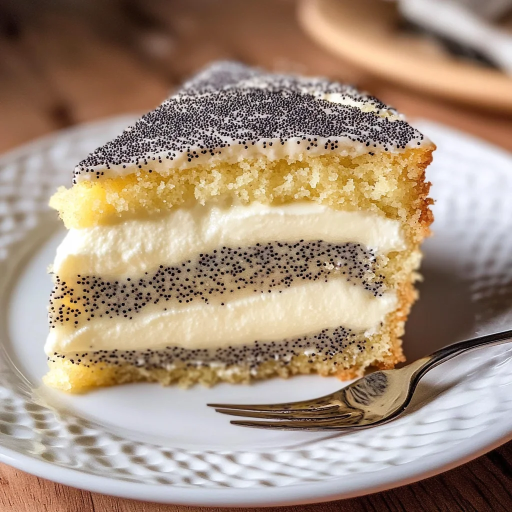 Saftiger Mohnkuchen mit Pudding & Schmand (schnelles Rezept)