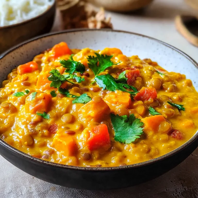 Süßkartoffel-Linsen-Curry mit Kokosmilch