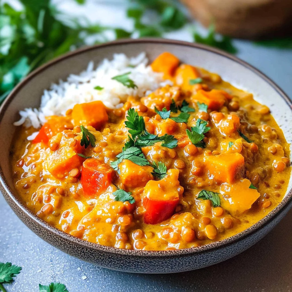 Süßkartoffel-Linsen-Curry